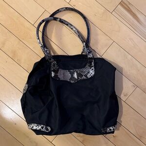 Rebecca Minkoff Black Tote with Snakeskin Trim EUC